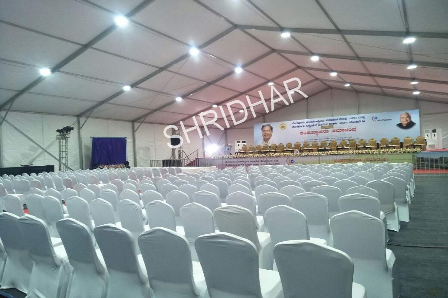 tents chairs wooden stages and lighting for rent for conferences in bangalore shridhar tent house